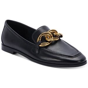 Dolce Vita Cyrs Brass Chain Leather Loafers - Size 8.5